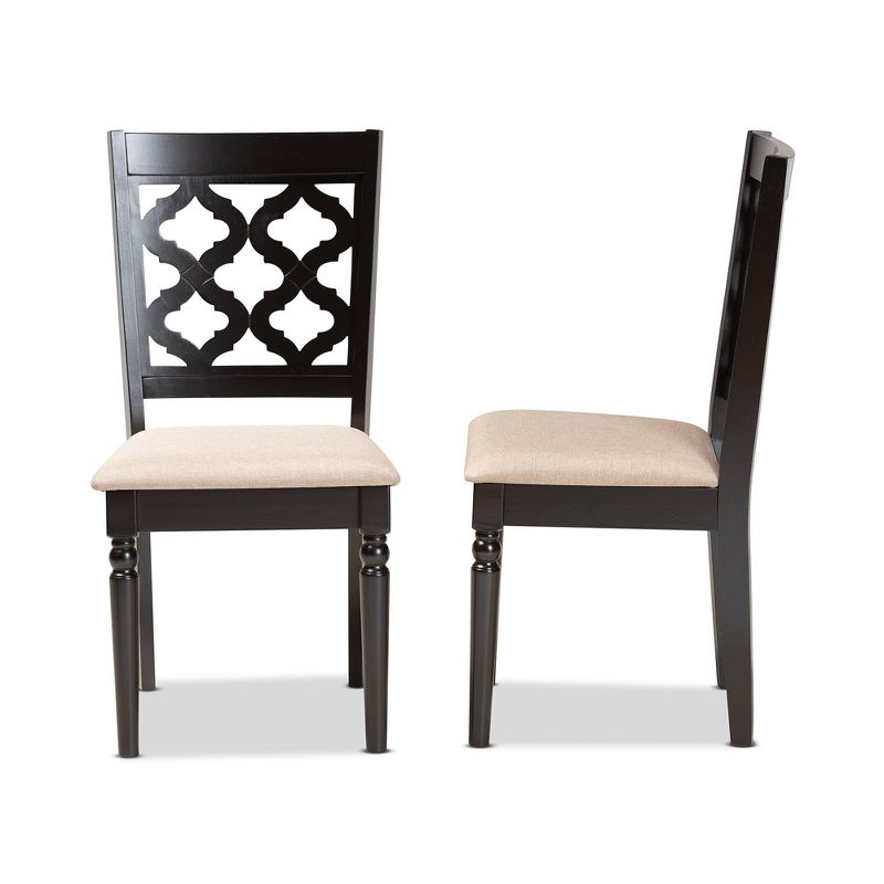 2pc Ramiro Fabric and Wood Dining Chairs Set - Baxton Studio, 4 of 9