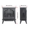 Kumasinova 24 Inch Electric Fireplace Freestanding Fireplace Stove with Remote Control & 4 Adjustable Brightness Settings 1500W Heat,Black - 2 of 4