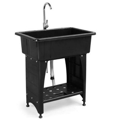 Winado Utility Sink Washing Room Sink Laundry Tub with Faucet & Shelf
