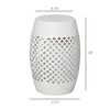 Infurnic Patio End Tables Modern Patio Side Table Round Hollow Drum Side Table, Accent Table for Indoor and Outdoor, White, 12.5"*12.5"*18" - 3 of 4