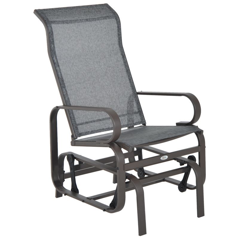 Outsunny Gliding Lounger Chair, Outdoor Swinging Chair with Smooth Rocking Arms and Lightweight Construction for Patio Backyard, 1 of 13