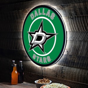 Evergreen Ultra-Thin Edgelight LED Wall Decor, Round, Dallas Stars- 23 x 23 Inches Made In USA - 1 of 4