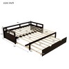 NicBex Twin to King Size Daybed with Trundle Wooden Day Bed Frame Extendable Daybed for Living Rooms and Bedrooms - image 2 of 4