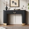 Gulches Modern Console Table - Vertical Ribbed Design, Column Legs, Functional Drawer, Metal Accents - 3 of 4