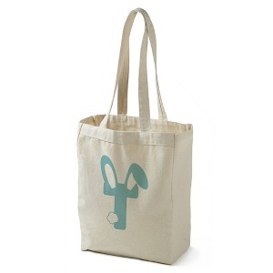 Bunny Monogram Canvas Tote Bags, Blue - 1 of 2