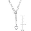 EVERLY JEWELRY | Sterling Silver 3mm Heart Charm Larita Oval Link Necklace - 16 inch - 4 of 4