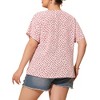 Agnes Orinda Women's Plus Size V-Neck Single Breasted Floral Print Blouses - 4 of 4