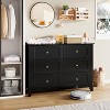 Large 6 Drawer Dresser with Deep Drawers & Metal Knobs, Modern Wooden Double Chests of Drawers for Entryway - 3 of 4