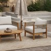 LuxenHome Outdoor Acacia Wood with Rope Sides 4-Person Club Patio Set with Coffee Table - 4 of 4