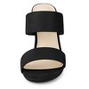 Allegra K Women's Faux Suede Opened Toe Block Heeled Slide Sandals - 3 of 4