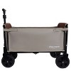 ORRD All-in-1 Folding Camping Wagon with Bench Seat, Storage & Dog Tether, Beige/Brown - 3 of 4
