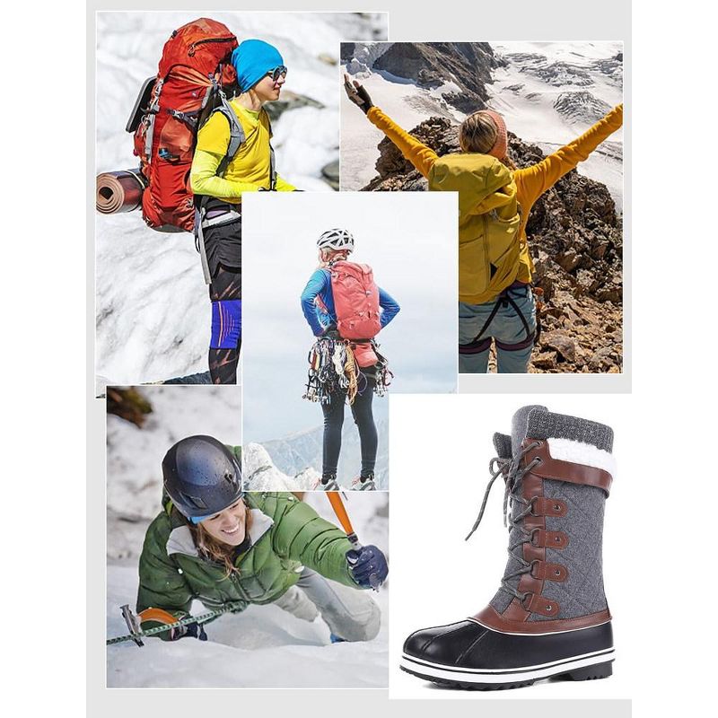 Women's Snow Boots, Women Waterproof Mid Calf, Anti-slip Outdoor Warm Duck Boot for Winter, 4 of 7