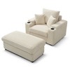 CAVINAS Corduroy Oversized Accent Chair with Ottoman and Large Seat,Modern Chair and Ottoman Sets for Bedroom,Reading Room - 4 of 4