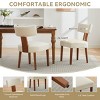 Set Of 2 Armless Dining Chairs With Linen Upholstery, Curved Backrest And Wooden Legs For Dining Room Or Living Space-Maison Boucle - 4 of 4