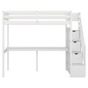 PAGED Twin XL over Queen Size Bunk Bed Modern Simple Wooden Bed Frame with Convertible Design, Guardrails and Ladder - 3 of 4