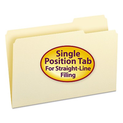 Smead File Folders 1/3 Cut Third Position One-Ply Top Tab Legal Manila 100/Box 15333