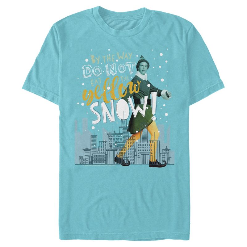 Men's Elf Yellow Snow Advice T-Shirt, 1 of 4
