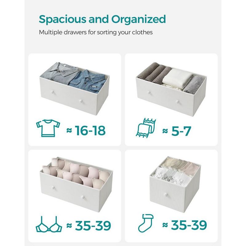 SONGMICS 5 Fabric Drawers Dresser Storage Tower with Unit for-Living-Room Hallway-Nursery, 4 of 10