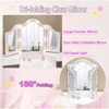 Kids Vanity with Lights, Makeup Desk Chair Set with Storage Shelves Cabinet, Toddler Dressing Table with Mirror, Pretend Play Vanity Set for Girls - 3 of 4