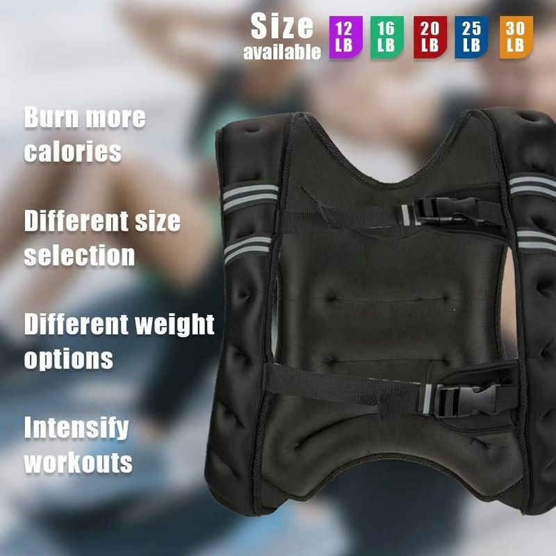 Weighted Vest, 12lb/16lb/20lb/25lb/30lb Weight Vest, Workout Equipment for Strength Training Running, 5 of 8