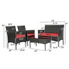 Costway 8PCS Patio Rattan Furniture Set Cushioned Sofa Coffee Table Backyard Turquoise/Red/Grey/White/Navy - 4 of 4