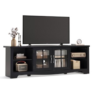 Modern Farmhouse TV Stand with Storage Cabinet and Adjustable Shelves - 1 of 4