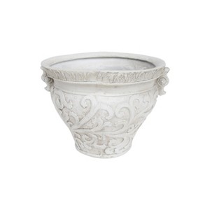 Gulches 20.5" Antique White Lightweight Concrete Planter - Perfect for Indoor/Outdoor Use, No Assembly Required, Ideal for Your Favorite Flowers - 1 of 4