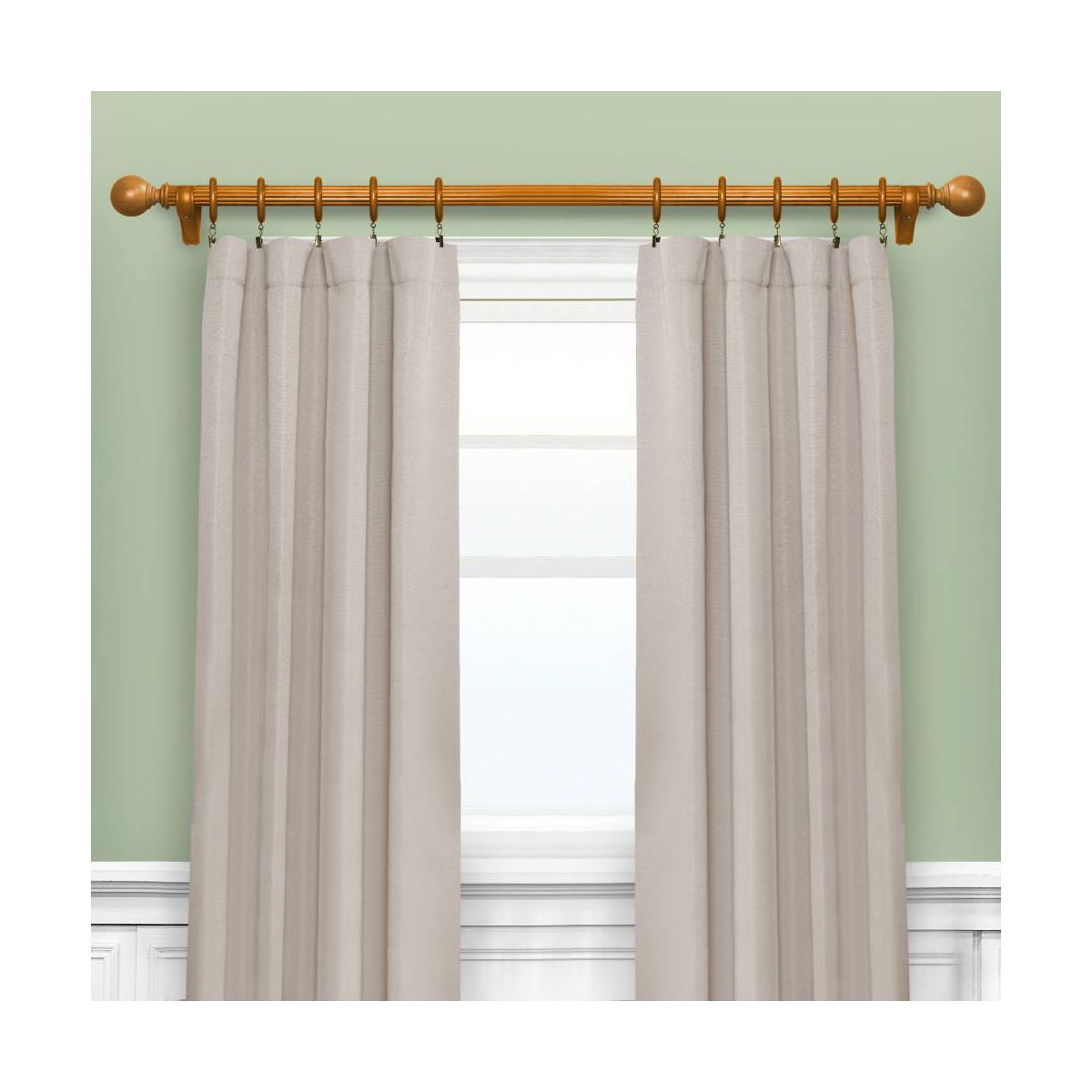 umi Home Furnishings 4ft 4ct Mix and Match Wood Single Rod Heritage Oak - thumbnail 5