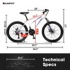 AENKYO 24-inch Mountain Bike for Teen Girls & Boys, 21-Speed Dual Disc Brakes, 100mm Front Suspension Trail & City Ride - White - 3 of 4
