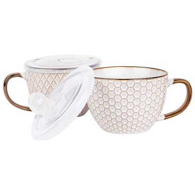 Dash of That Ceramic Soup Mug with Lid - White, 18 oz - Fry's Food Stores