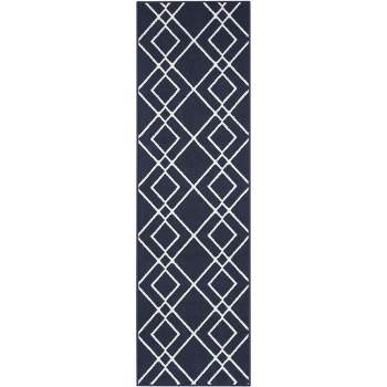 Nourison Modern Lines 3 x 5 Denim Indoor Geometric Mid-century Modern Area  Rug in the Rugs department at