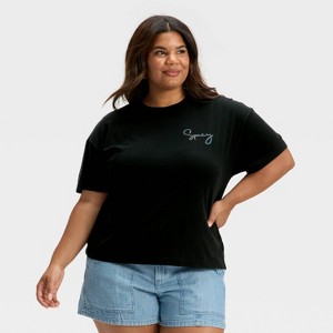 Women's Short Sleeve Boxy Graphic T-Shirt - Universal Thread™ - 1 of 3