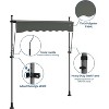 Manual Retractable Awning 118" w x 118" h,Side Bar 47-59in Patio Awning Retractable Outdoor Sunshade Shelter Height Adjustable - 4 of 4