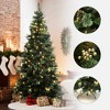LuxenHome 7.5Ft Pre-Lit Artificial Pine Christmas Tree with Metal Stand, Green Branches & Lights - 2 of 4