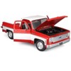 1974 Chevrolet C10 Cheyenne Super Pickup Truck Red and White "Special Edition" 1/18 Diecast Model Car by Maisto - 2 of 4