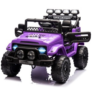 12V Ride-On Truck Car for Kids – Battery Powered Electric Vehicle with Remote Control, Spring Suspension, LED Lights, Bluetooth & 3 Speeds - 1 of 4
