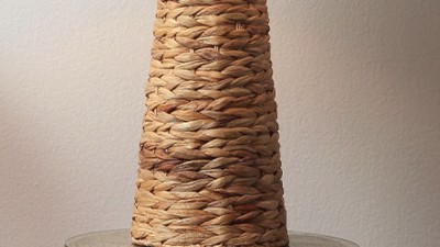 Coastal Breeze Handwoven Seagrass 27" Table Lamp with White Linen Shade