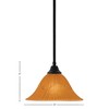 Toltec Lighting Any 1 - Light Pendant in  Matte Black with 14" Tiger Shade - 2 of 2