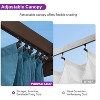 PURPLE LEAF Outdoor Metal Pergola with Retractable Canopy Patio Shade Cover for Garden Pool Yard Brown Aluminum Frame - 3 of 4