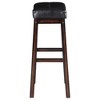 NicBex Counter Stools Set of 2 with Padded,25"/30" Backless Bar Stools with Footrest,Barstools with Rubber Wood Frame for Island,Bar,Black&Cappuccino - 3 of 4