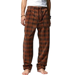 ADR Men's Soft Plush Fleece Pajama Pants, Warm Long Lounge Bottoms - 1 of 2