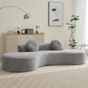 TiramisuBest 105.5 Curved Sofa Cloud Couch 3-4 Seater Point Shaped Corduroy 2 Pillows Modern Minimalist Living Room Bedroom - 3 of 4