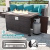 ALAULM Outdoor Patio Furniture Set Outdoor Sectional Rattan Sofa Set Brown Manual Wicker Patio Conversation Set with Cushions - 3 of 4