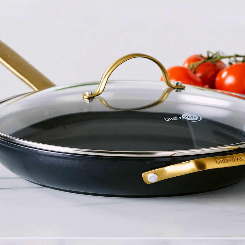 GreenPan Reserve 12&#34; Hard Anodized Healthy Ceramic Nonstick Frypan with Helper Handle &#38; Lid Black, 4 of 11