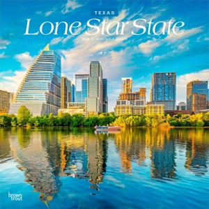 BrownTrout Lone Star State Texas Places 2026 12"x24" Hanging Square Wall Calendar Plastic-Free - 1 of 4
