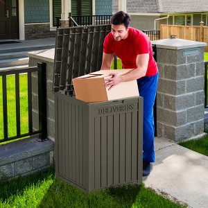 Gulches 448 Gallon Large Package Drop Box Lockable Lid, Bold "Deliveries" Sign, Weather-Resistant Durable Build for Home - 1 of 4