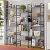 Alilang 69.30 Inch Industrial 3-Piece Bookshelf Set with Open Shelving and Metal Frame - Grey - 2 of 4