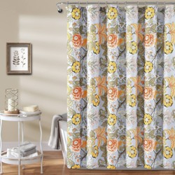 French Country Toile Single Shower, Yellow Toile Shower Curtain