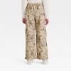 Girls' Nylon Wide Leg Cargo Pants - art class™ Tan - 2 of 3