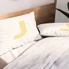 Deny Designs King April Lane Art Block Yellow Monogram J Microfiber Printed Pillow Sham - 2 of 3